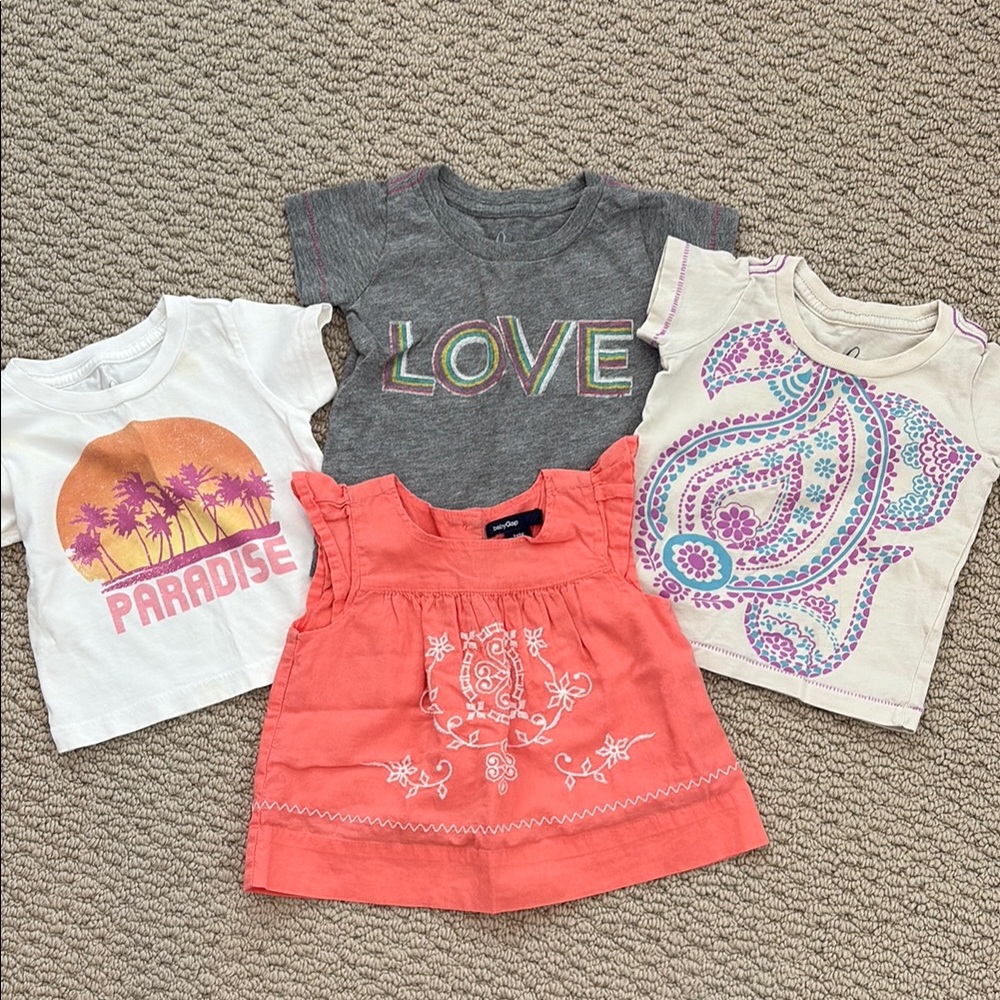 Peek graphic T-Shirts and Tunic bundle. Size 3-6 months.